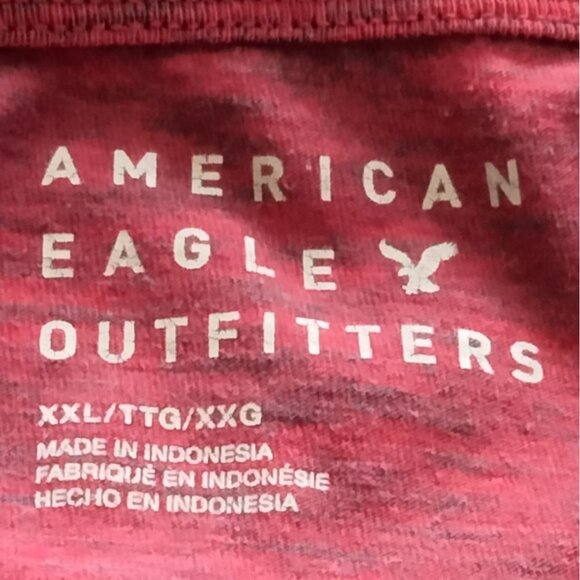 American Eagle Outfitters T-Shirt XXL Mens Red Gray Colorblock Casual Crewneck - Picture 7 of 9